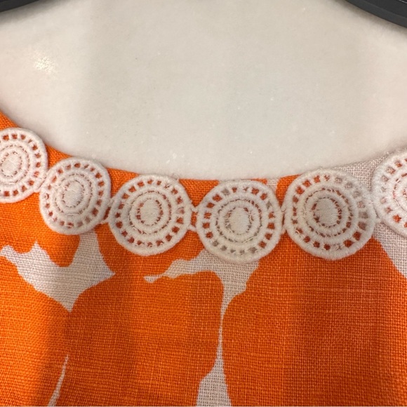 Lilly Pulitzer Dress Womens Dres Size 2 Orange/white Sheath Sleeveless Lined - Picture 8 of 15